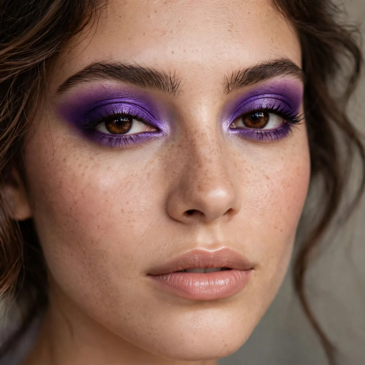Regal royal purple eyeshadow making brown eyes reign supreme