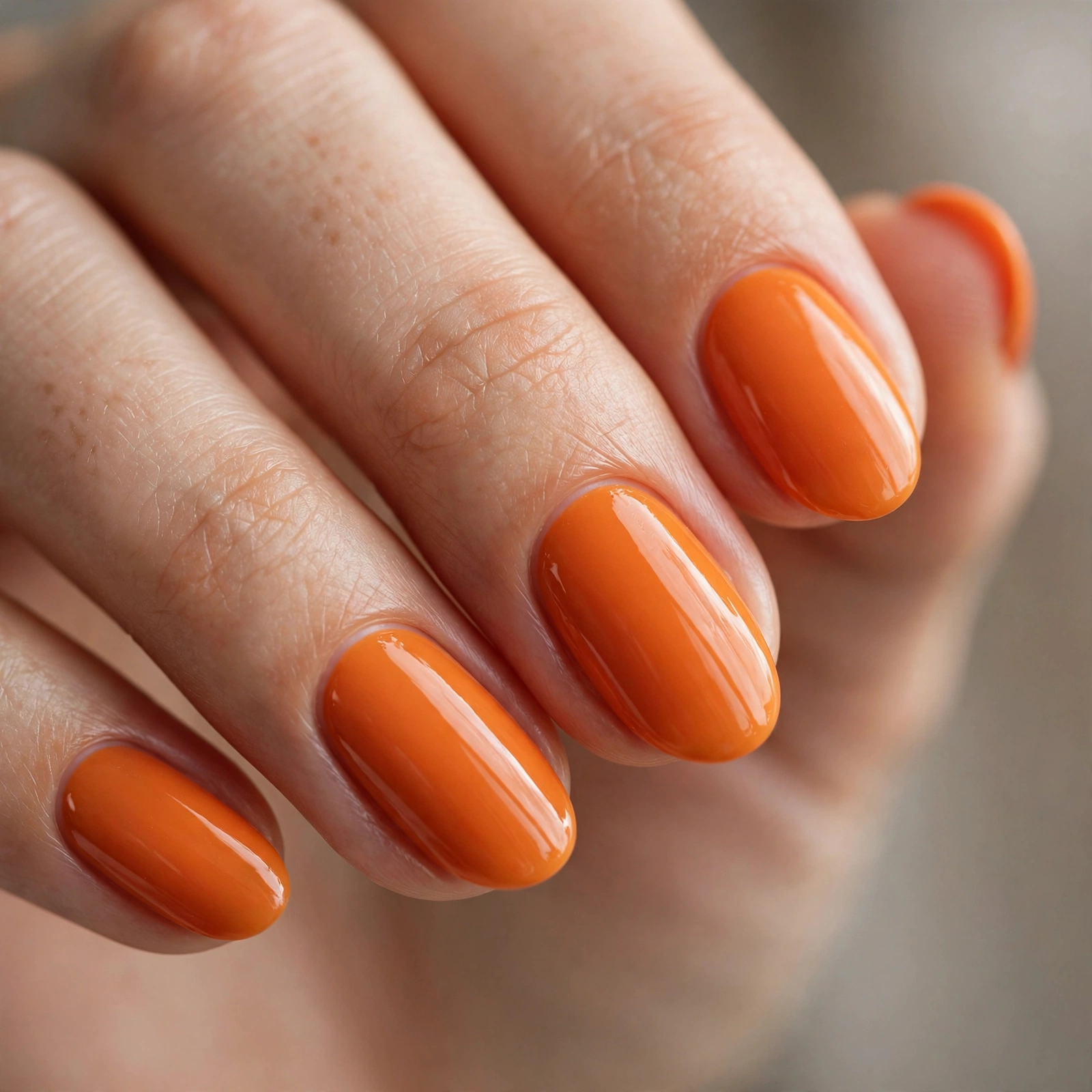 Classic pumpkin orange nail polish