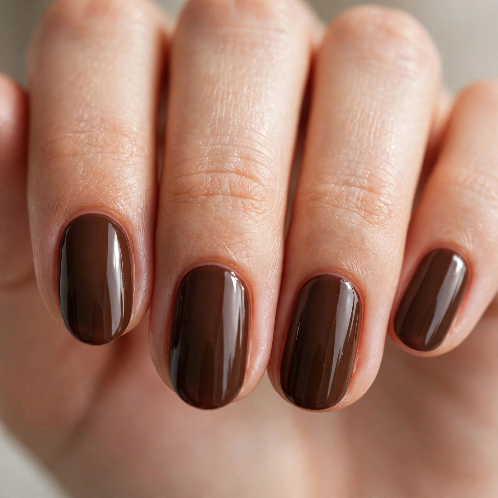 Deep clove brown spice nails