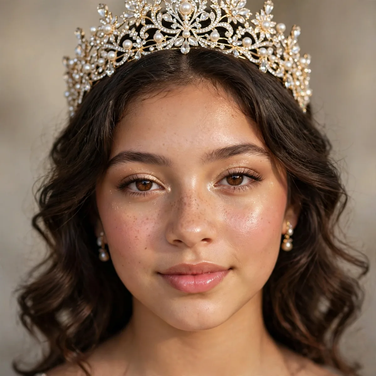Regal tiara glow makeup making quinceanera feel like royalty