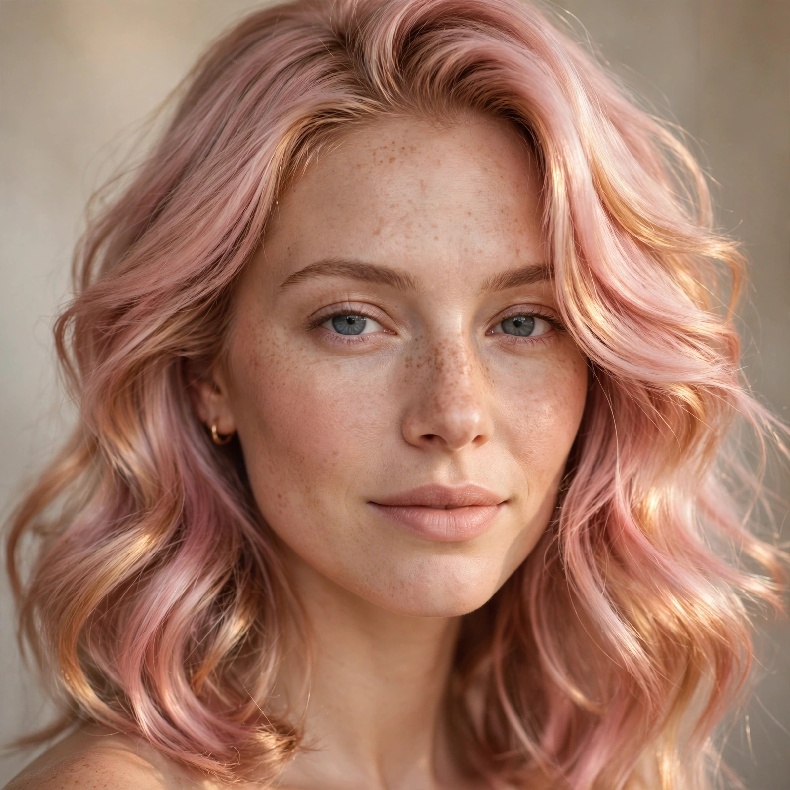 Pastel rose gold hair color