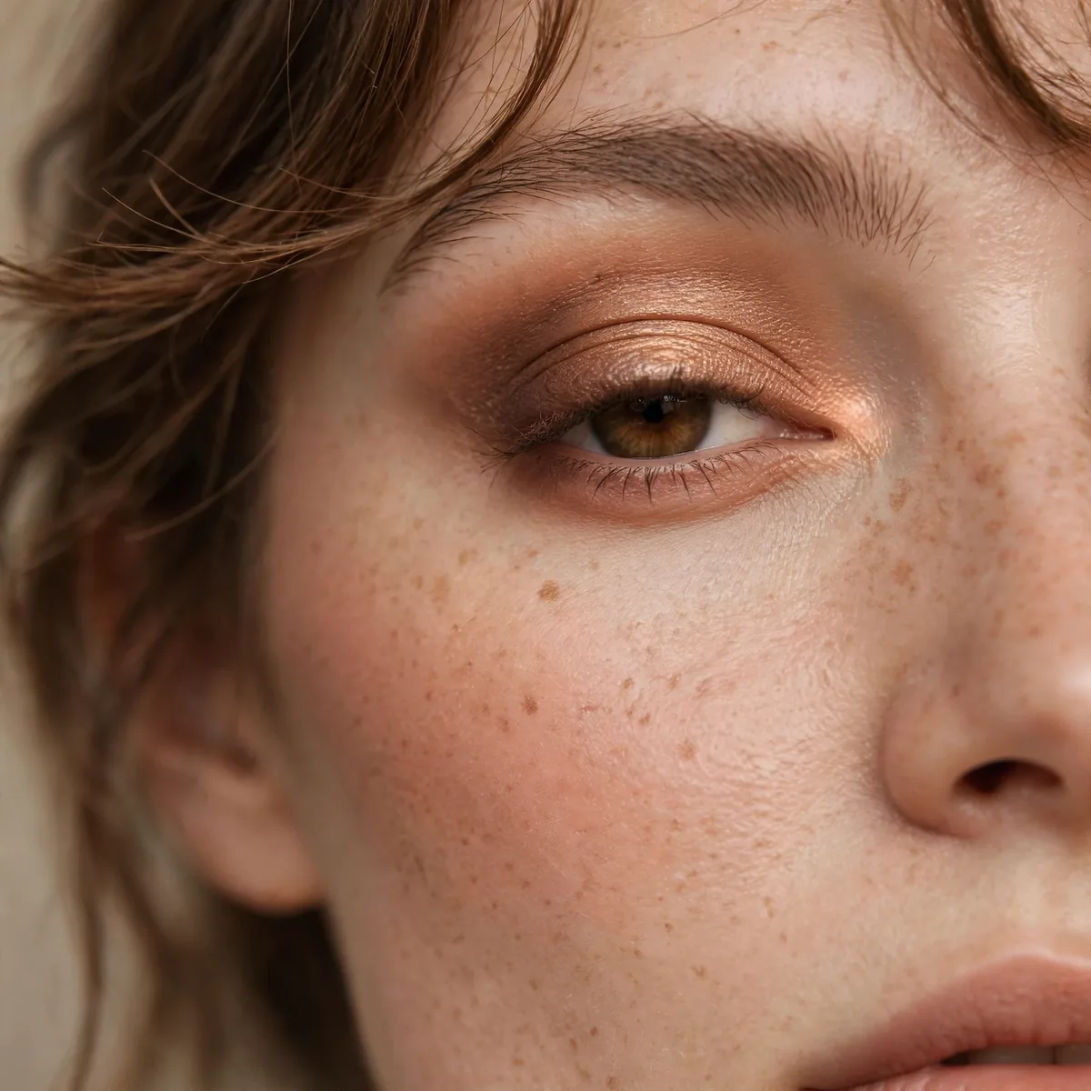 Close-up of Mocha Diffused Smokey featuring warm bronze and soft peach