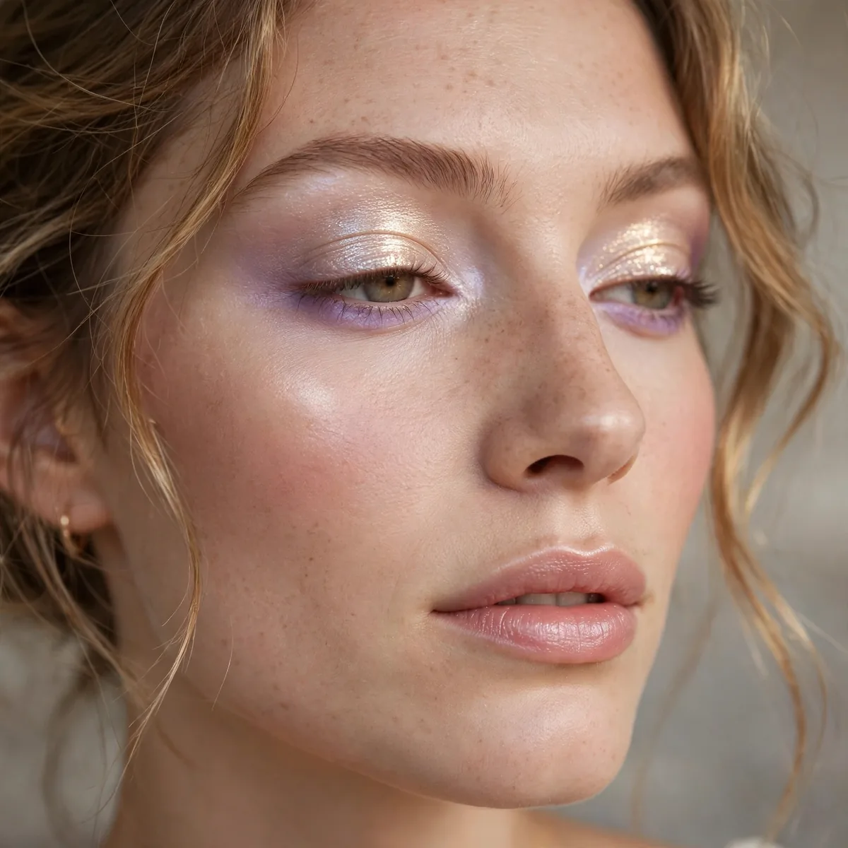 Close-up of Champagne Radiance Glam featuring pale champagne and soft lilac