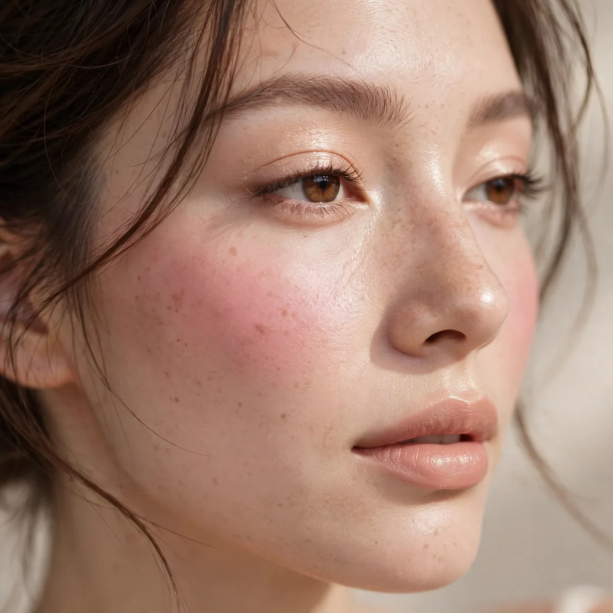 Close-up of Blushing Petal Glam featuring soft petal and creamy nude