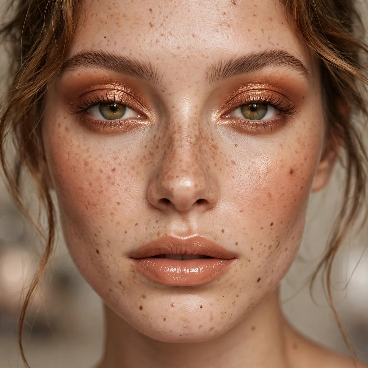 Close-up of Sheer Copper Glam featuring golden bronze and light caramel