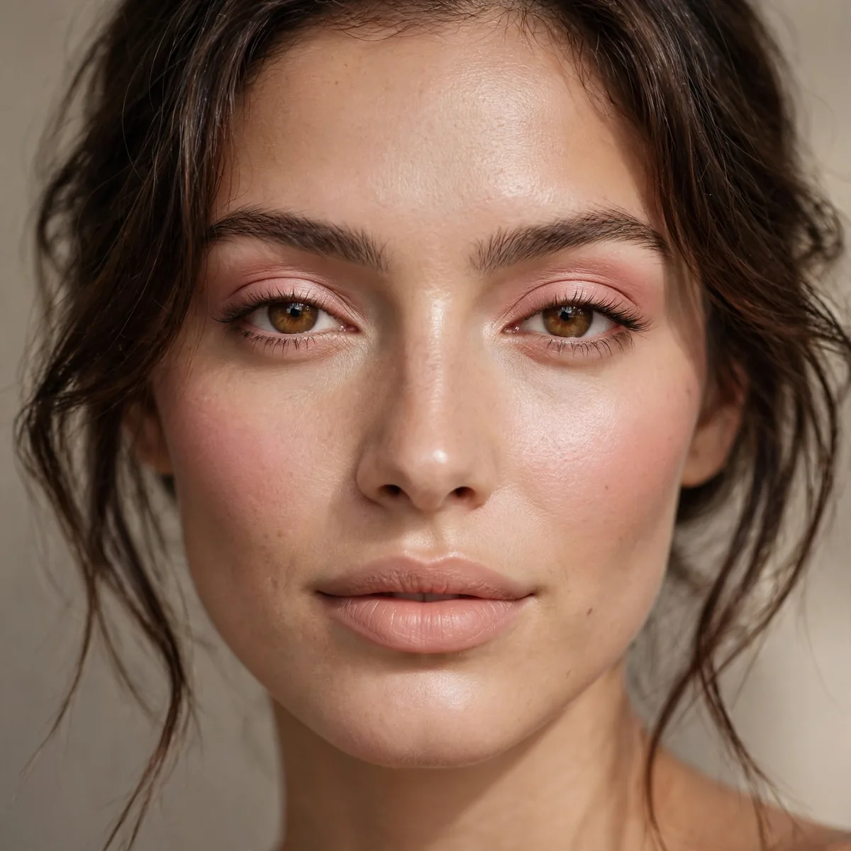 Close-up of Classic Nude Glam featuring soft petal and creamy nude