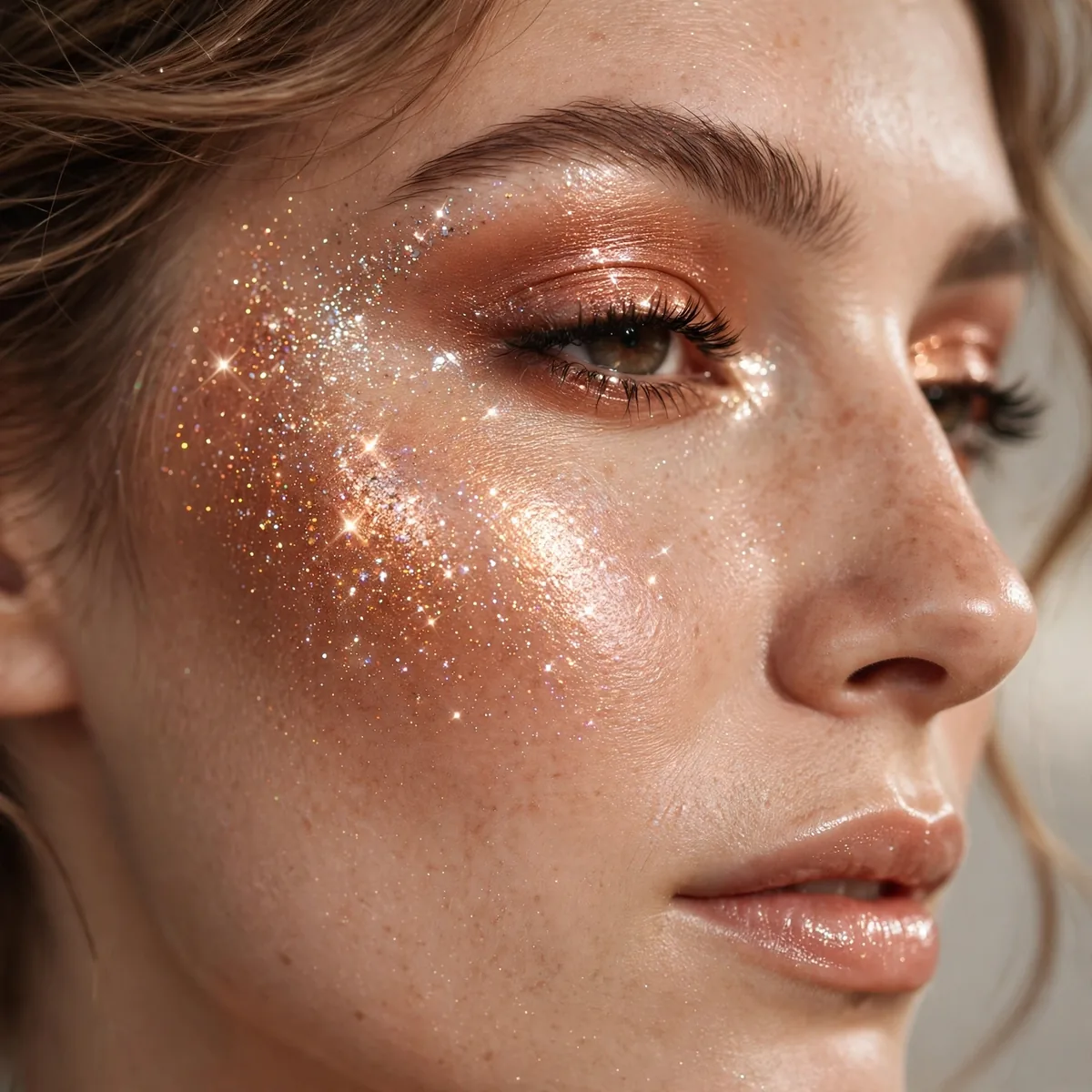 Close-up of Diamond Dust Blend featuring copper gleam and soft gleam