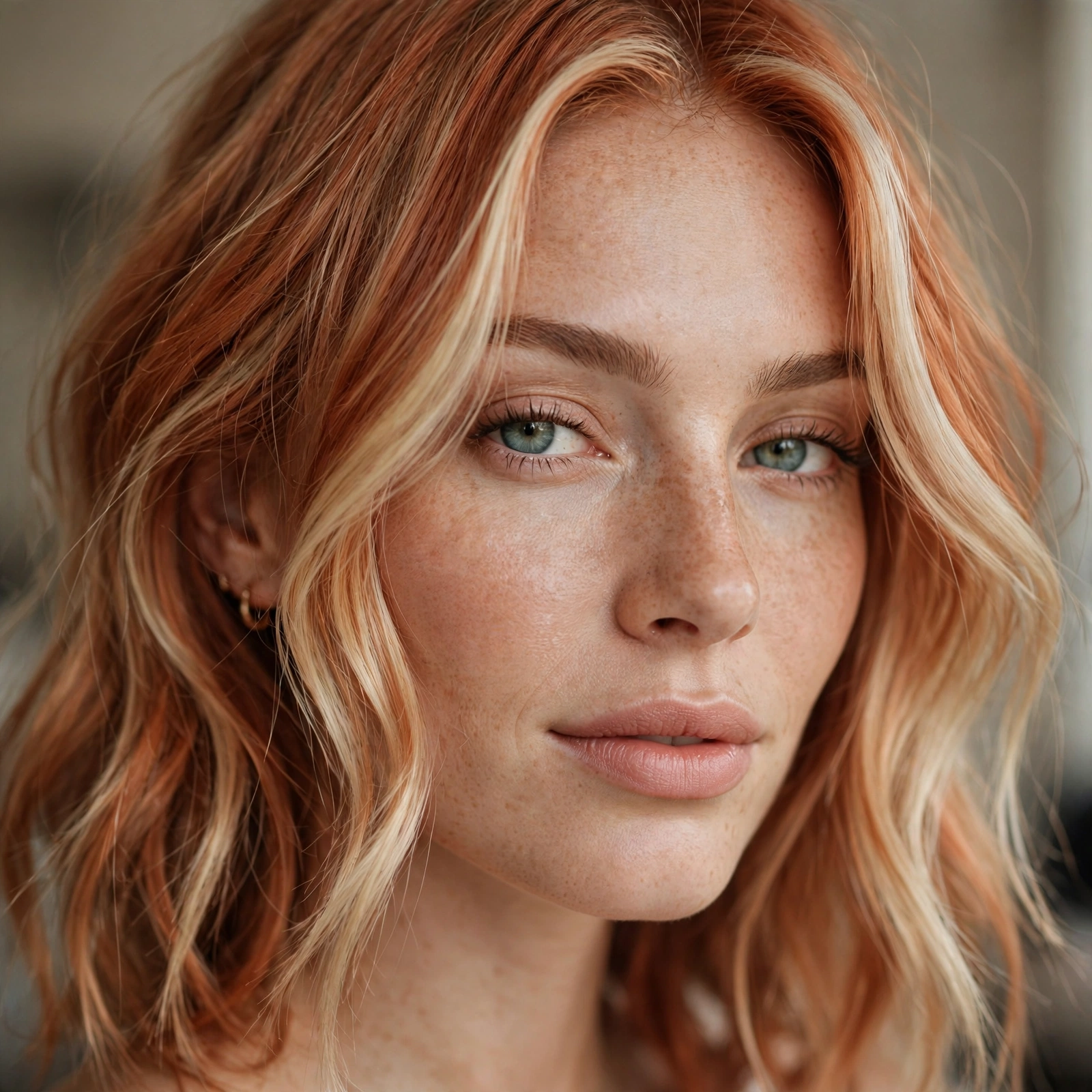 Strawberry blonde money piece