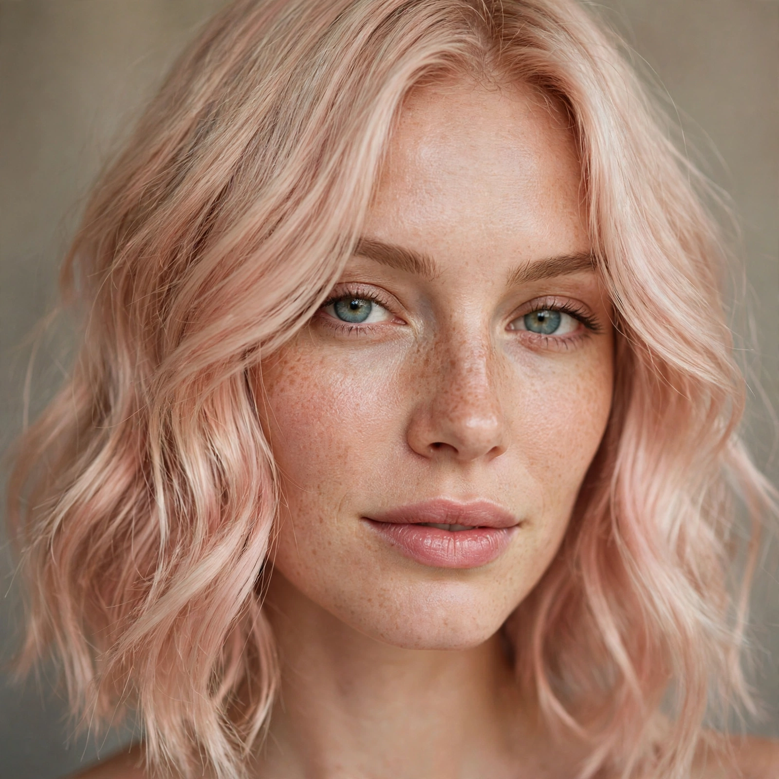 Pastel strawberry blonde hair