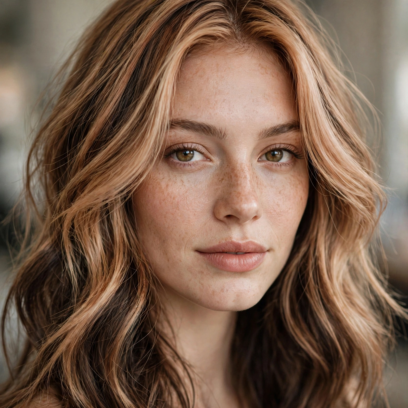 Strawberry blonde with darker lowlights