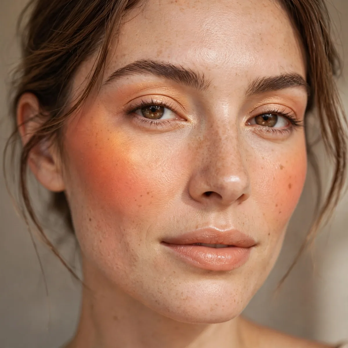Close-up of Coral Sun Flush featuring molten amber and pale apricot