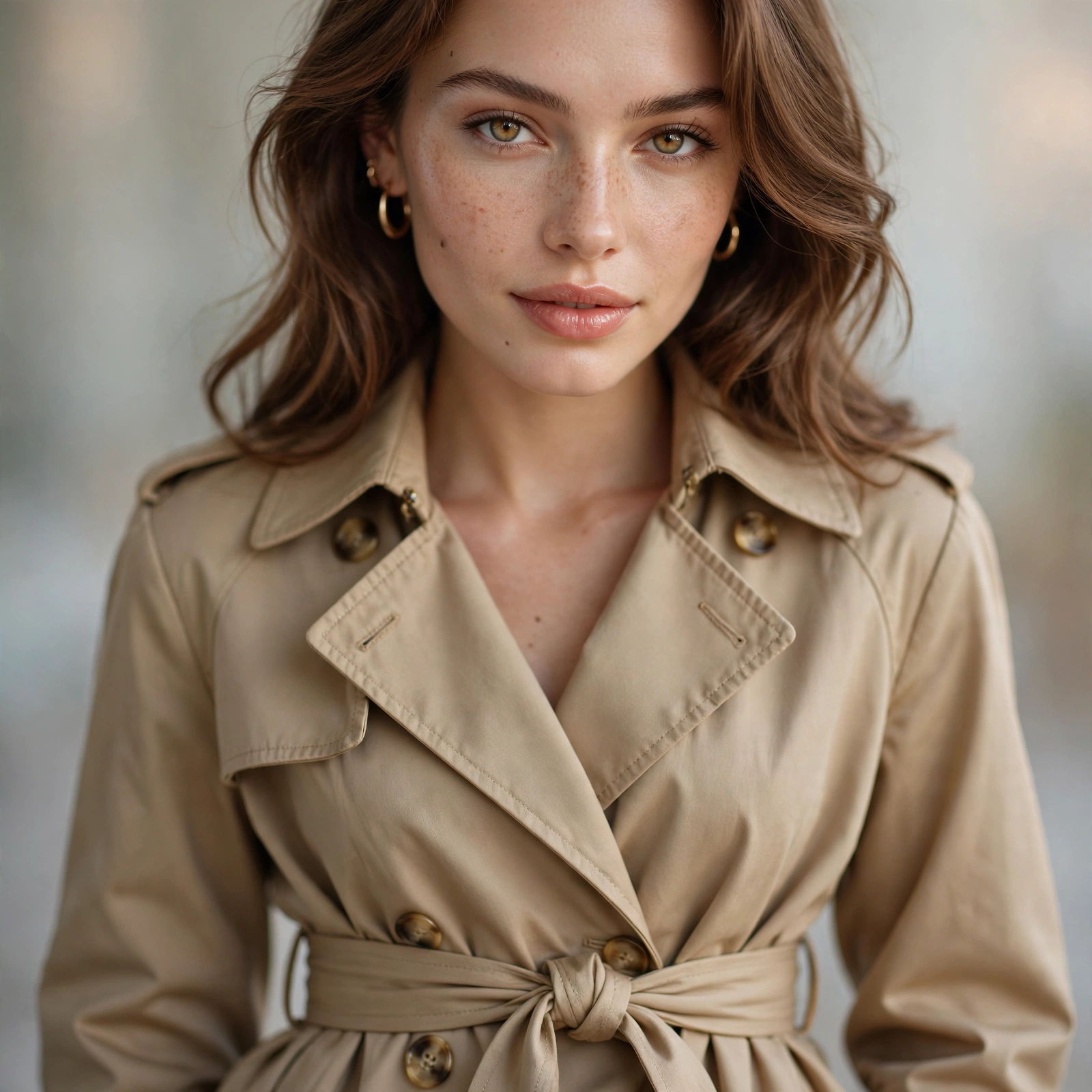 Trench coat belted worn as dress
