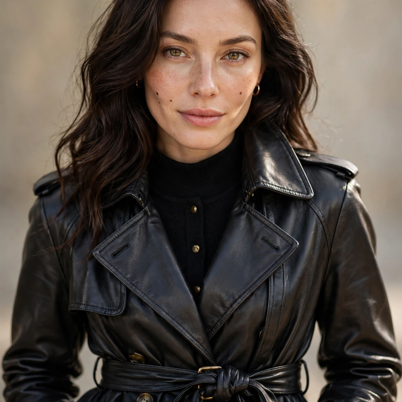 Leather trench coat outfit