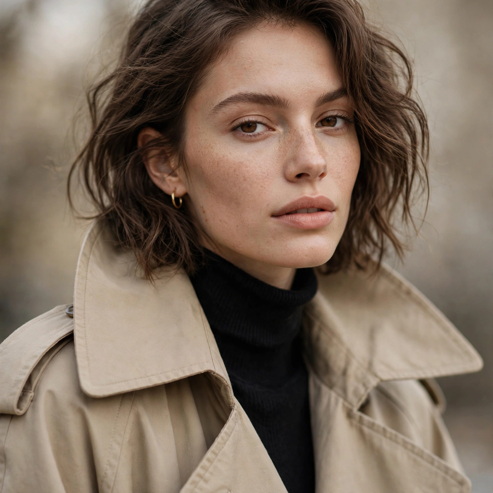 Oversized trench coat styling