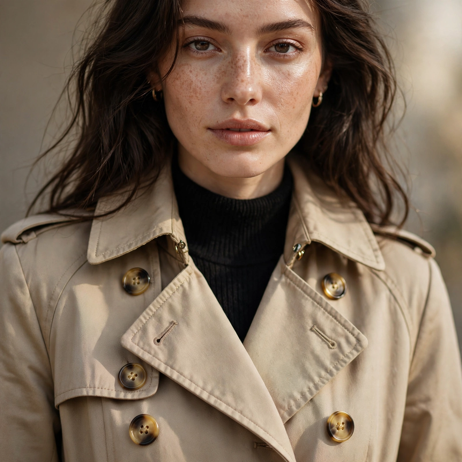 Double breasted trench coat