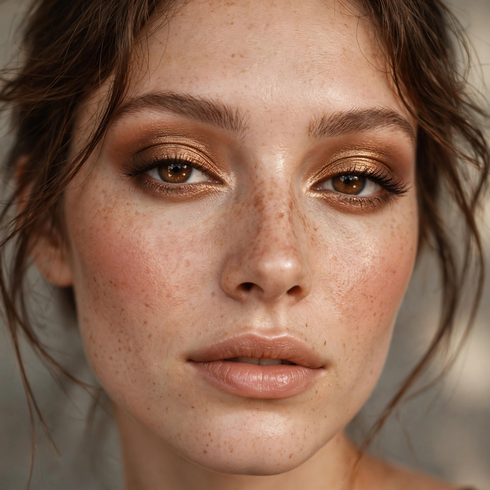 Warm bronze eyeshadow look