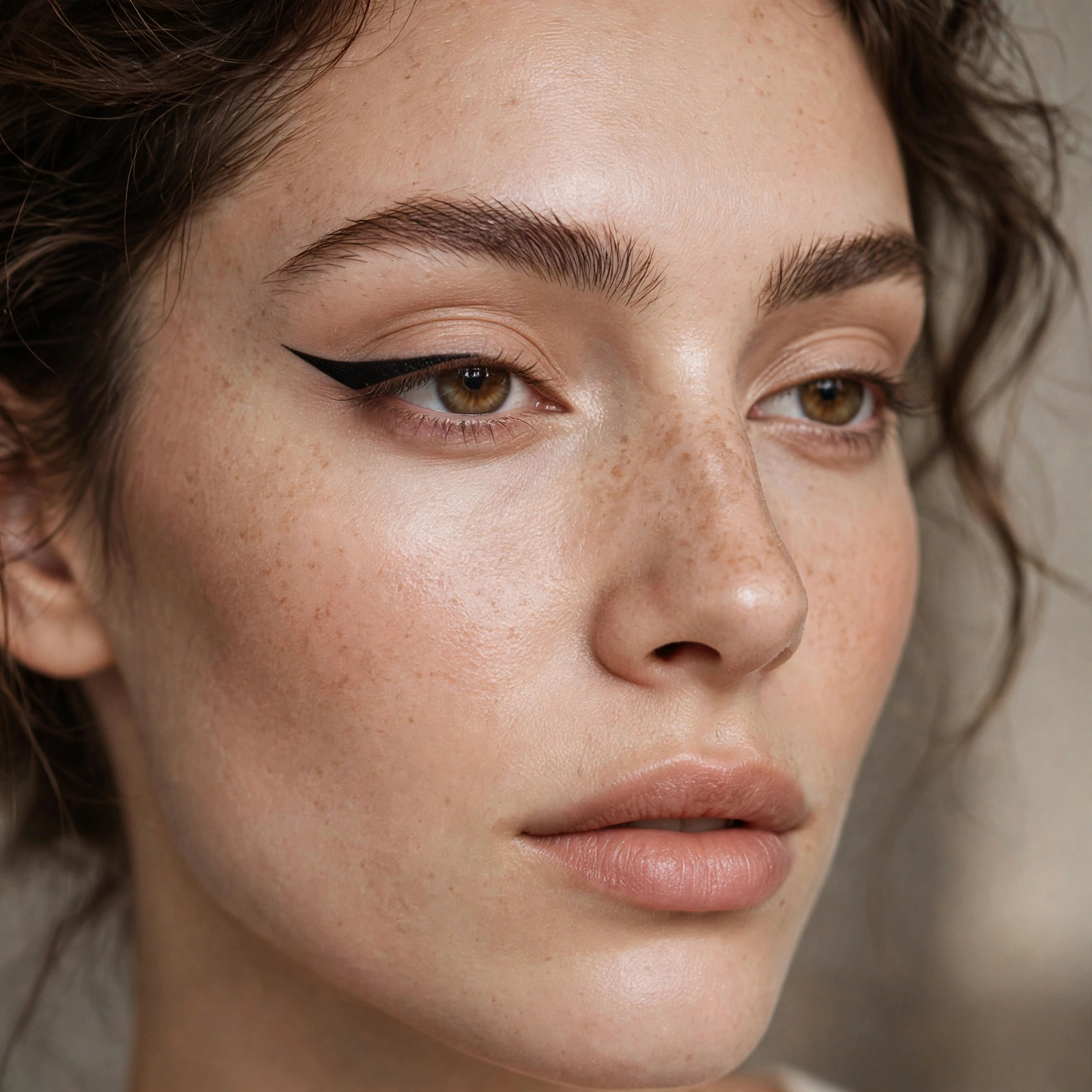 Half winged eyeliner style