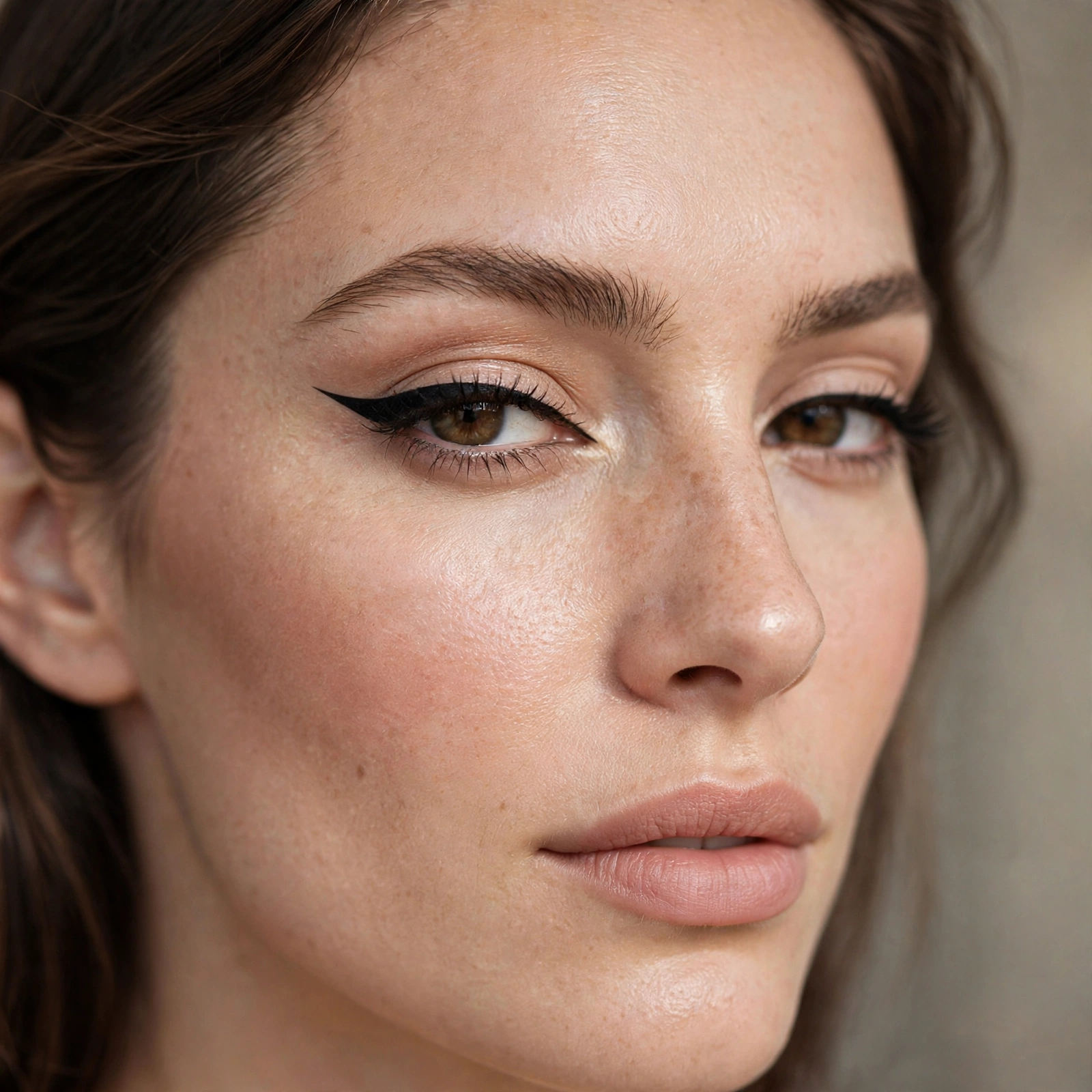Straight winged eyeliner style