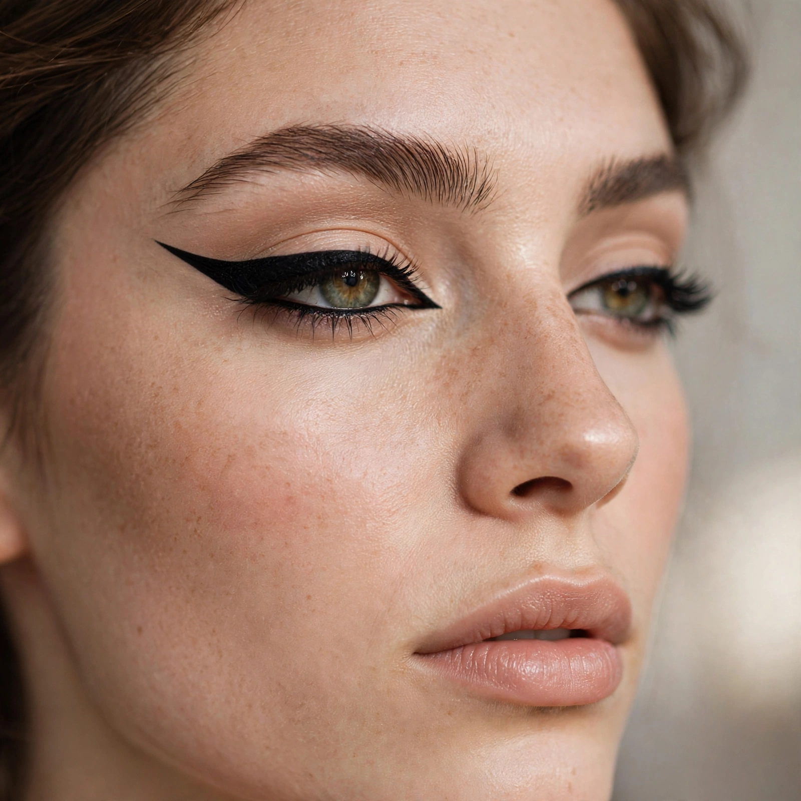 Thick bold winged eyeliner